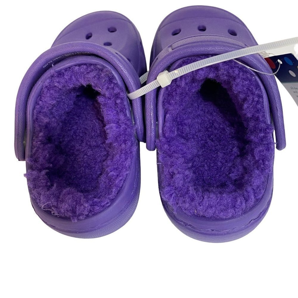 Berkley Jensen Kids Faux Fur Lined Clogs Violet Size‎ 6 - Picture 2 of 5